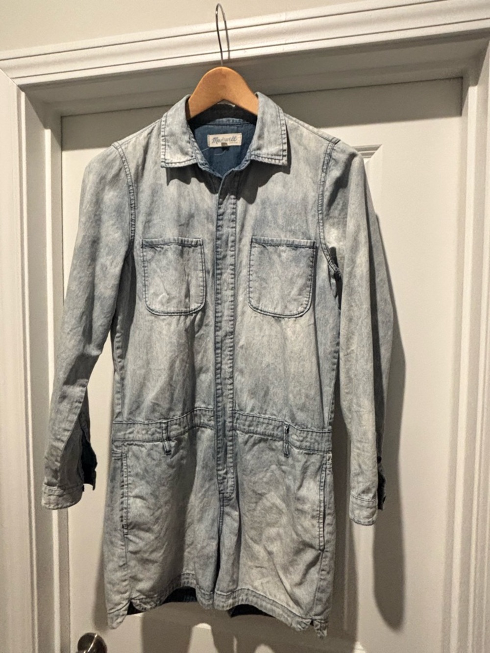 Madewell Light Wash Denim Romper- Pale Blue